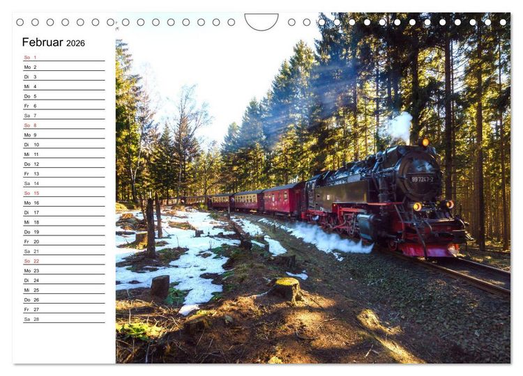 Produktbild: Schmalspurbahnen im Harz (Wandkalender 2026 DIN A4 quer), CALVENDO Monatskalender