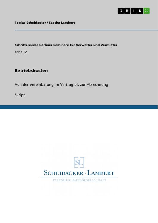 Produktbild: Betriebskosten
