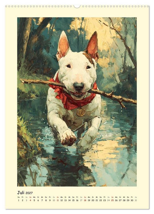 Produktbild: Gentlemen auf Pfoten. Der Bullterrier im k&uuml;nstlerischen Vintage-Stil (Wandkalender 2027 DIN A2 hoch), CALVENDO Monatskalender