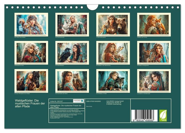 Produktbild: Waldgefl&uuml;ster. Die mystischen Frauen der alten Pfade (Wandkalender 2026 DIN A4 quer), CALVENDO Monatskalender