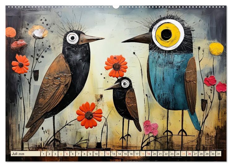 Produktbild: V&ouml;gel - ein sch&ouml;ner Tag (hochwertiger Premium Wandkalender 2026 DIN A2 quer), Kunstdruck in Hochglanz