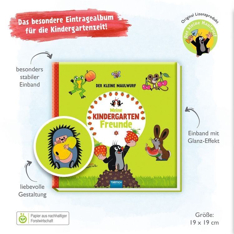 Produktbild: Tr&ouml;tsch Der kleine Maulwurf Eintragalbum Meine Kindergartenfreunde