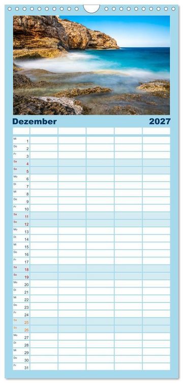 Produktbild: Familienplaner 2027 - Mallorcas Ostk&uuml;sten-Momente mit 5 Spalten (Wandkalender, 21 x 45 cm) CALVENDO