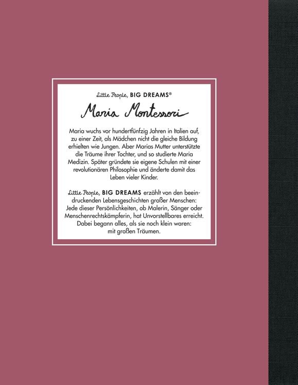 Produktbild: Maria Montessori &ndash; Little People, BIG DREAMS (Deutsche Ausgabe)