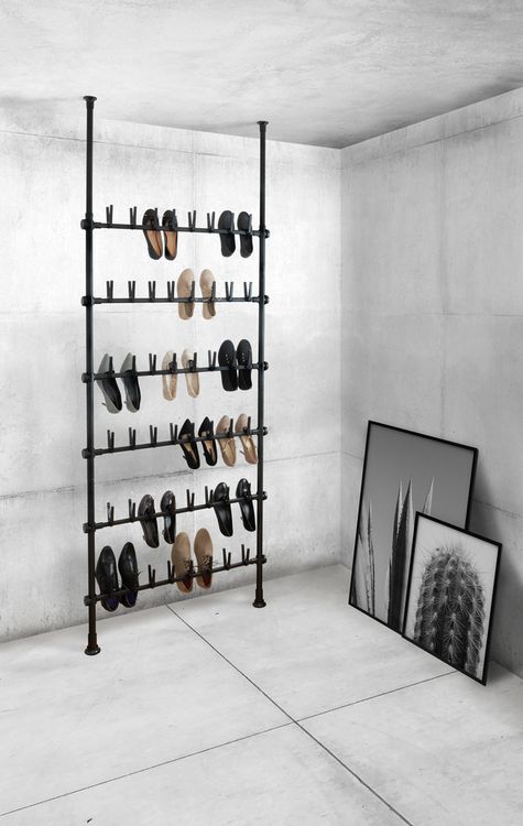 Produktbild: Teleskop-System Mod. Herkules Shoes Schwarz, ausziehregal f&uuml;r 48 Paar Schuhe