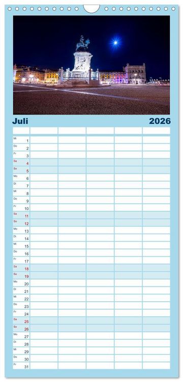 Produktbild: Familienplaner 2026 - Eine Stadt voller Charme - Lissabon mit 5 Spalten (Wandkalender, 21 x 45 cm) CALVENDO