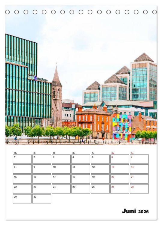 Produktbild: Dublin - faszinierende irische Hauptstadt (Tischkalender 2026 DIN A5 hoch), CALVENDO Monatskalender