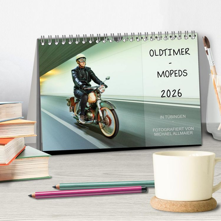 Produktbild: Oldtimer Mopeds - fotografiert von Michael Allmaier (Tischkalender 2026 DIN A5 quer), CALVENDO Monatskalender