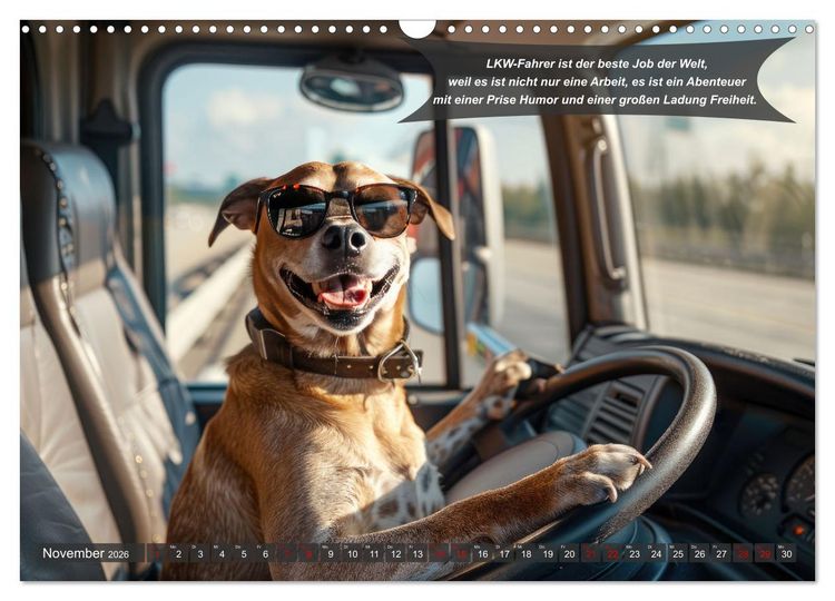 Produktbild: Tierisch lustige LKW-Fahrer (Wandkalender 2026 DIN A3 quer), CALVENDO Monatskalender