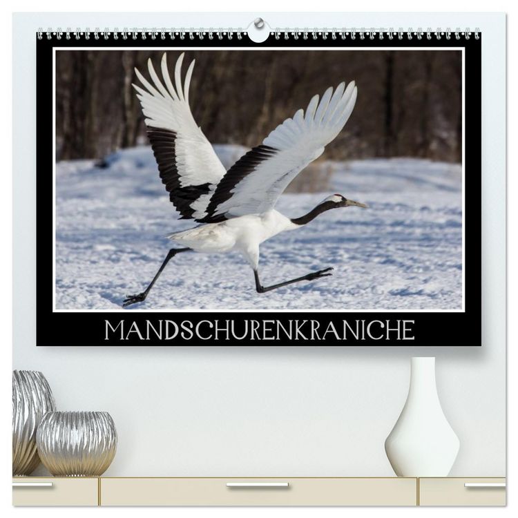 Produktbild: Mandschurenkraniche (hochwertiger Premium Wandkalender 2026 DIN A2 quer), Kunstdruck in Hochglanz