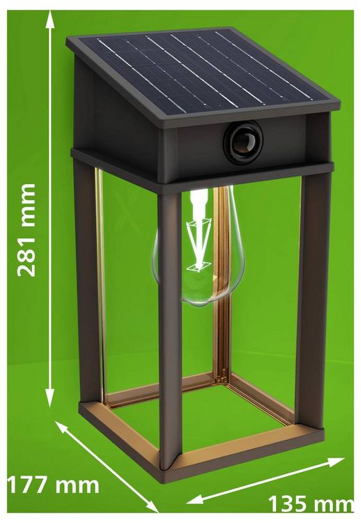 Produktbild: Philips LED Geri 929004632601 Solar-Au&szlig;enwandleuchte mit Bewegungsmelder LED 3.2W Schwarz