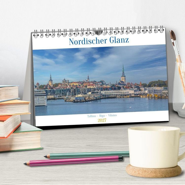 Produktbild: Nordischer Glanz &ndash; Tallinn - Riga - Vilnius (Tischkalender 2027 DIN A5 quer), CALVENDO Monatskalender
