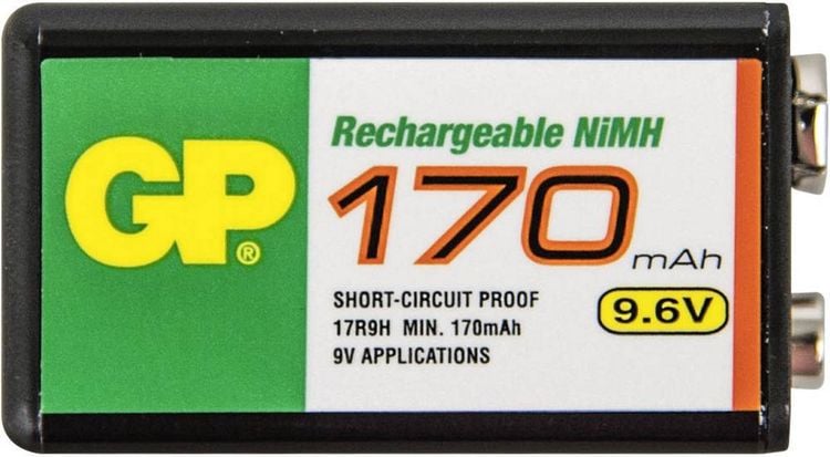 Produktbild: GP GPIND17R9HC1 9V Block-Akku NiMH 170 mAh 9.6V 1St.