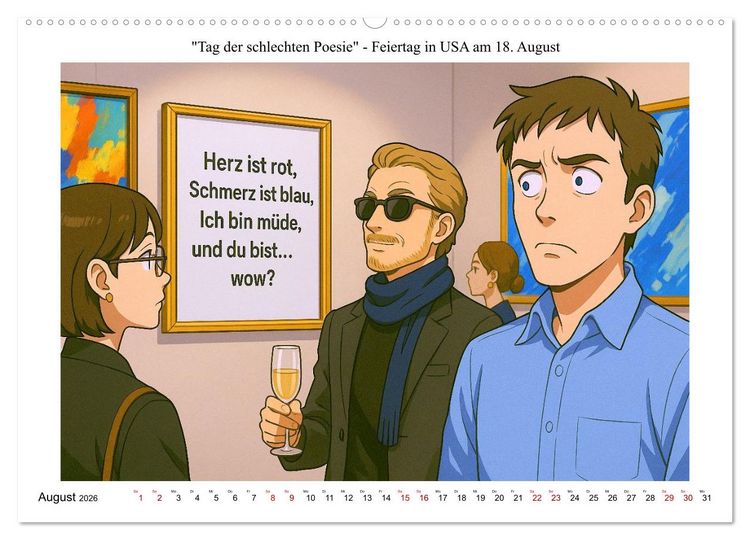 Produktbild: Kalender der kuriosen Feiertage (hochwertiger Premium Wandkalender 2026 DIN A2 quer), Kunstdruck in Hochglanz