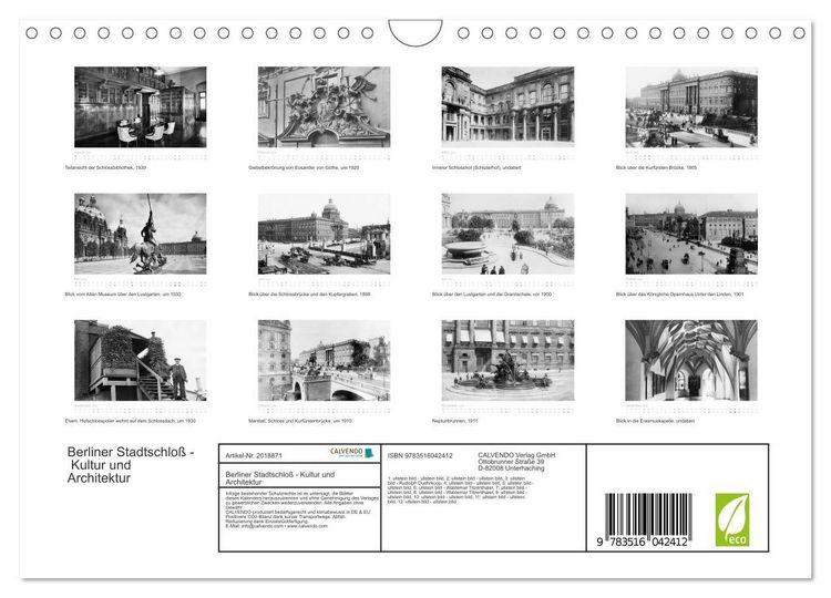 Produktbild: Berliner Stadtschlo&szlig; - Kultur und Architektur (Wandkalender 2026 DIN A4 quer), CALVENDO Monatskalender