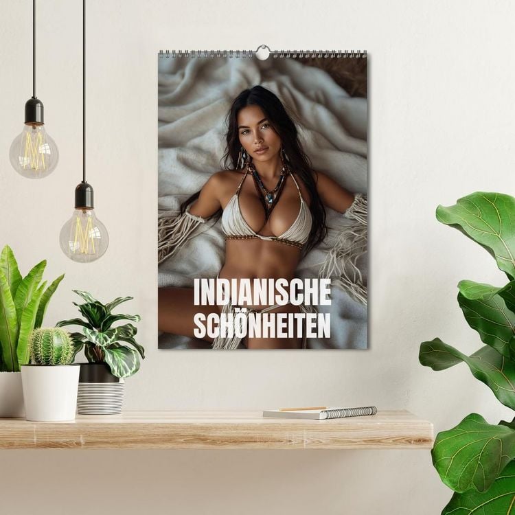 Produktbild: Indianische Sch&ouml;nheiten Kalender: Sinnliche Glamour Frauen in KI Kunst (Wandkalender 2027 DIN A3 hoch), CALVENDO Monatskalender