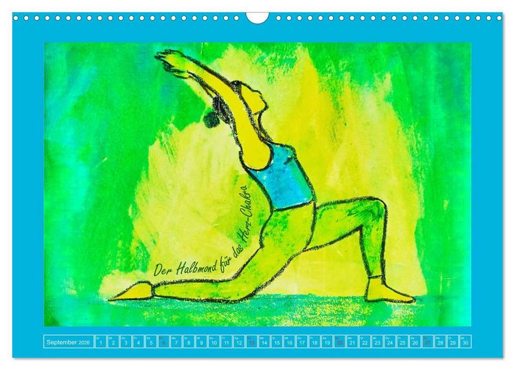 Produktbild: Farbige Yoga Kraftwelt - Yoga Asanas f&uuml;r die Chakren (Wandkalender 2026 DIN A3 quer), CALVENDO Monatskalender