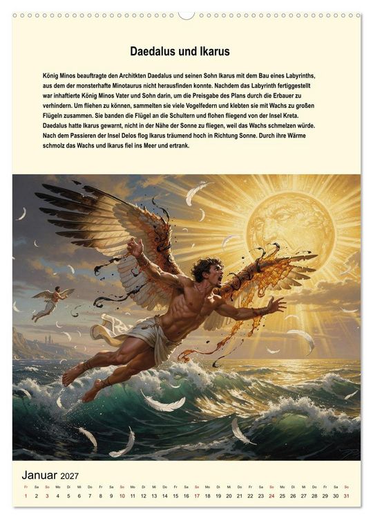 Produktbild: Helden der griechischen Mythologie (Wandkalender 2027 DIN A2 hoch), CALVENDO Monatskalender