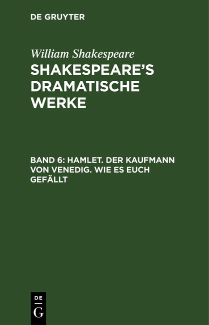 Produktbild: Hamlet. Der Kaufmann von Venedig. Wie es euch gef&auml;llt