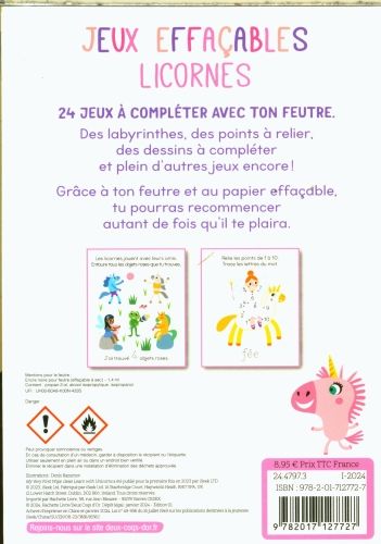 Produktbild: Jeux effa&ccedil;ables : licornes