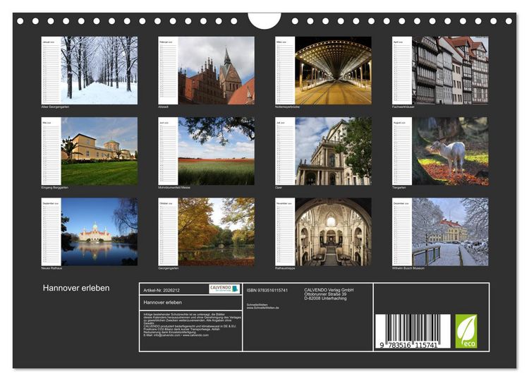 Produktbild: Hannover erleben (Wandkalender 2026 DIN A4 quer), CALVENDO Monatskalender