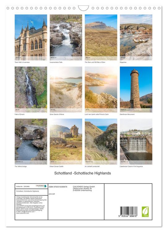 Produktbild: Schottland -Schottische Highlands (Wandkalender 2026 DIN A3 hoch), CALVENDO Monatskalender