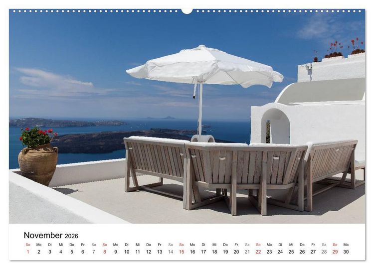 Produktbild: Santorini - Am Krater des Vulkans (Wandkalender 2026 DIN A2 quer), CALVENDO Monatskalender