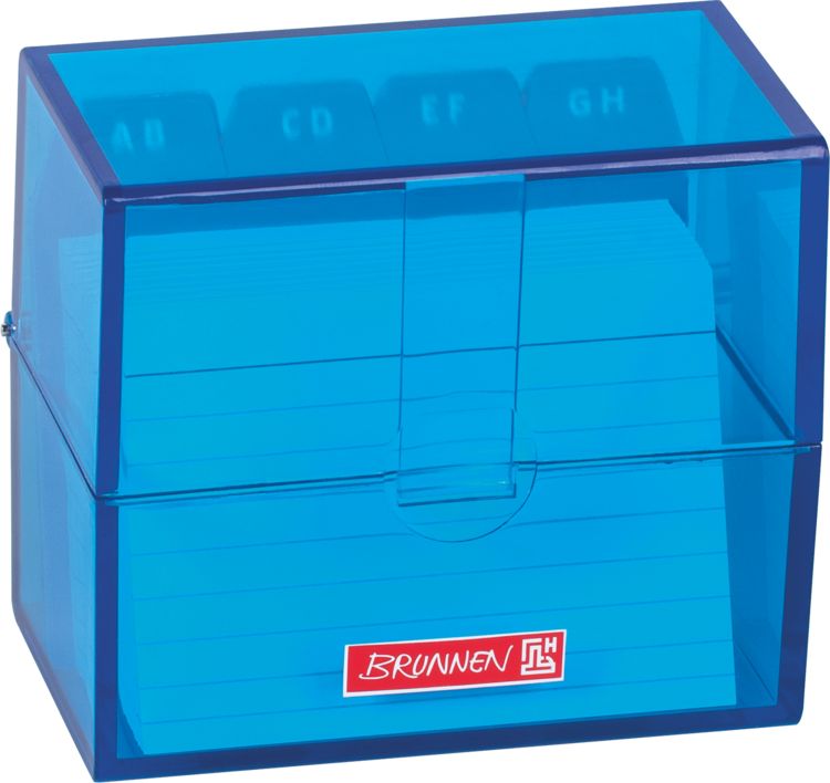 Produktbild: Brunnen Karteibox A8 gef&uuml;llt azur