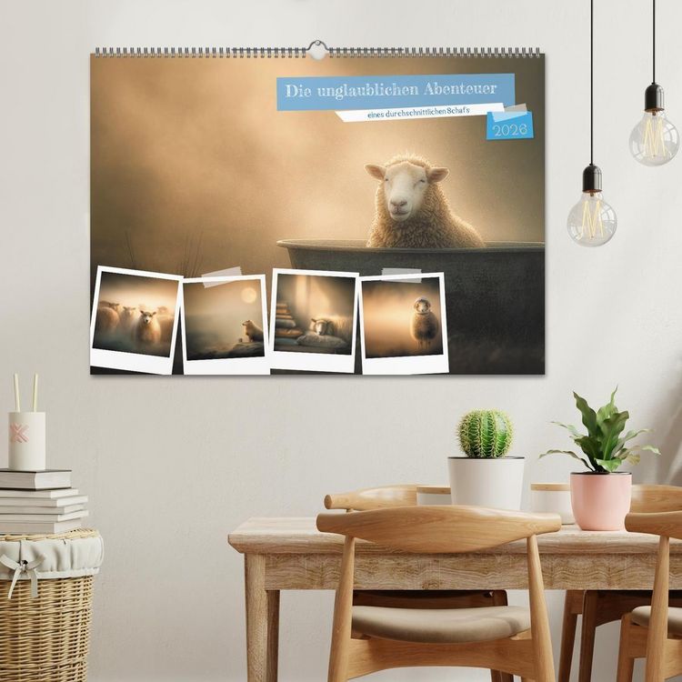Produktbild: Die unglaublichen Abenteuer eines durchschnittlichen Schafs (Wandkalender 2026 DIN A2 quer), CALVENDO Monatskalender