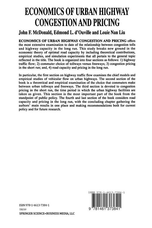 Produktbild: Economics of Urban Highway Congestion and Pricing
