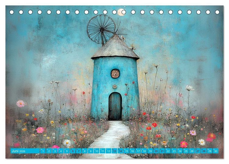 Produktbild: Windgefl&uuml;ster-M&uuml;hlenimpressionen (Tischkalender 2026 DIN A5 quer), CALVENDO Monatskalender