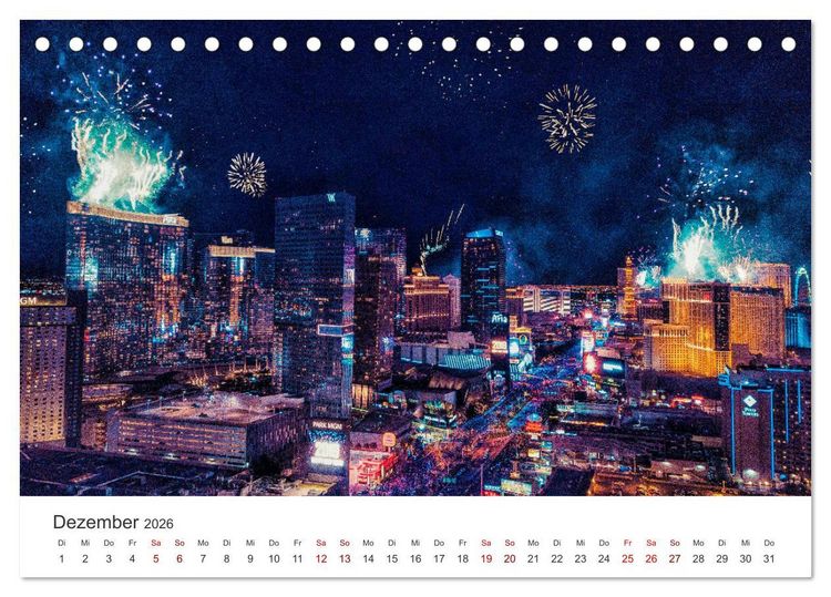 Produktbild: Las Vegas - Die Hauptstadt der Unterhaltung. (Tischkalender 2026 DIN A5 quer), CALVENDO Monatskalender