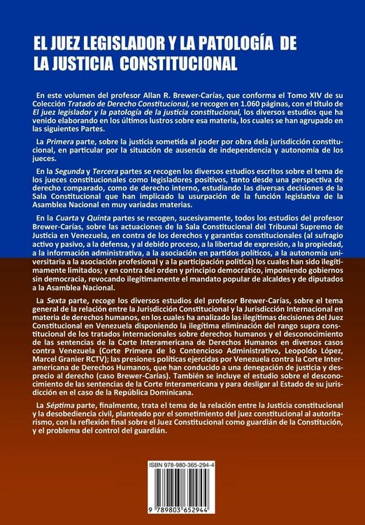 Produktbild: El juez legislador y la patolog&iacute;a de la justicia constitucional. Tomo XIV. Colecci&oacute;n Tratado de Derecho Constitucional