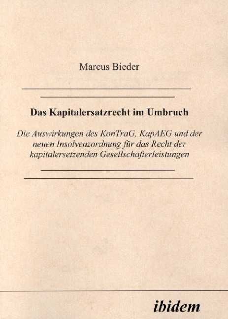 Produktbild: Das Kapitalersatzrecht im Umbruch