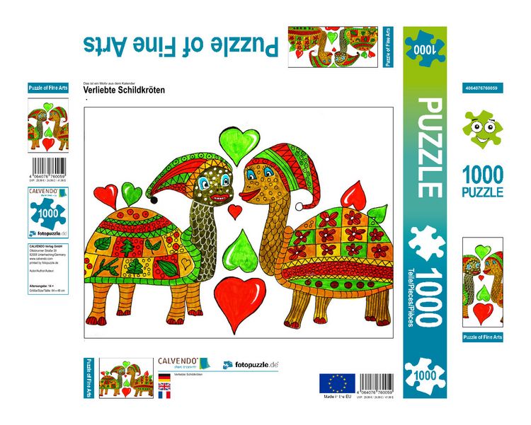 Produktbild: CALVENDO Puzzle Verliebte Schildkr&ouml;ten | 1000 Teile Lege-Gr&ouml;&szlig;e 64x48cm Foto-Puzzle f&uuml;r gl&uuml;ckliche Stunden