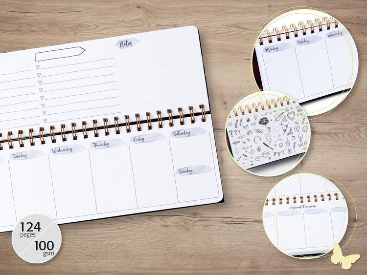 Produktbild: SIGEL JP101 Wochenplaner Jolie GB, undatiert, Apricot Inspiration, 1/2 A4 quer