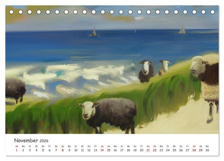 Produktbild: Ostsee Kunstwerke (Tischkalender 2026 DIN A5 quer), CALVENDO Monatskalender