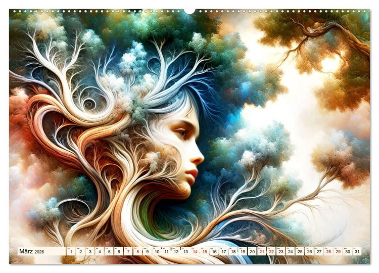 Produktbild: Lebendige Natur - Mystische Baumgeister (hochwertiger Premium Wandkalender 2026 DIN A2 quer), Kunstdruck in Hochglanz