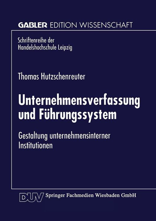 Produktbild: Unternehmensverfassung und F&uuml;hrungssystem