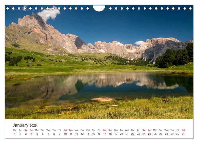 Produktbild: Alpine lakes on the Dolomites (Wall Calendar 2026 DIN A4 landscape), CALVENDO 12 Month Wall Calendar