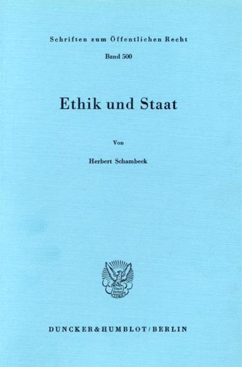 Produktbild: Ethik und Staat.