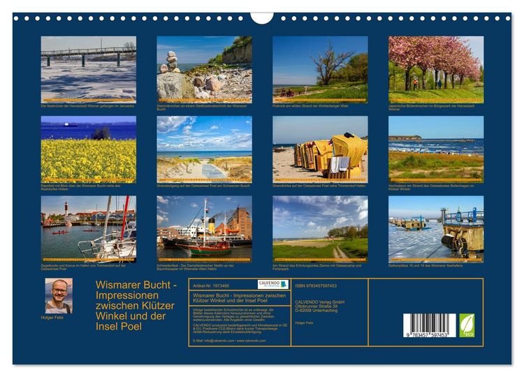 Produktbild: Wismarer Bucht - Impressionen zwischen Kl&uuml;tzer Winkel und der Insel Poel (Wandkalender 2026 DIN A3 quer), CALVENDO Monatskalender