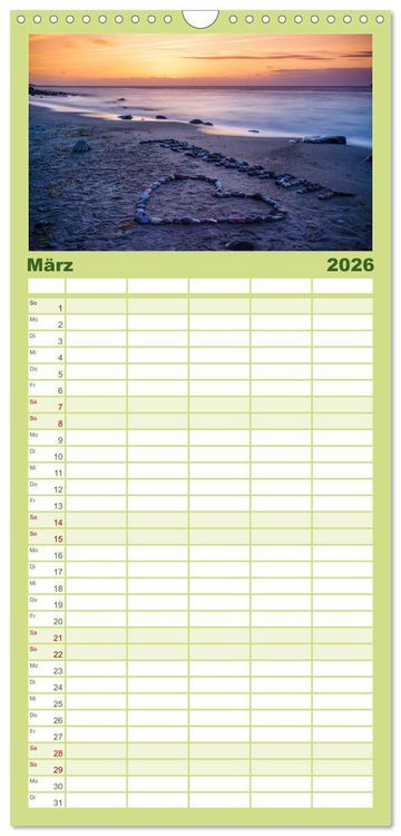 Produktbild: Familienplaner 2026 - Farben der Ostsee II mit 5 Spalten (Wandkalender, 21 x 45 cm) CALVENDO