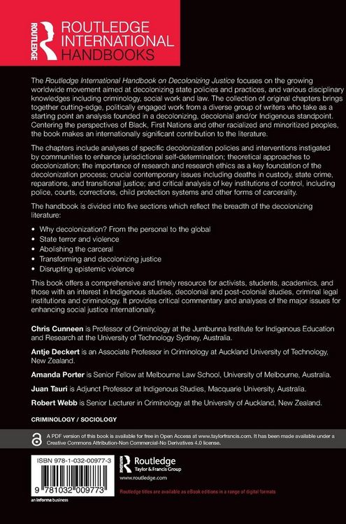 Produktbild: The Routledge International Handbook on Decolonizing Justice