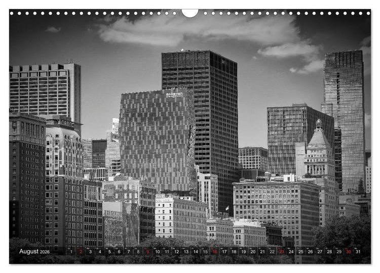 Produktbild: CHICAGO Monochrom (Wandkalender 2026 DIN A3 quer), CALVENDO Monatskalender