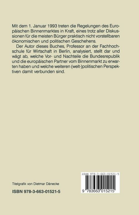 Produktbild: Der Europ&auml;ische Binnenmarkt 1993