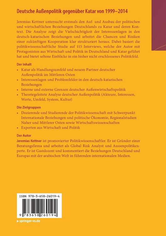 Produktbild: Deutsche Au&szlig;enpolitik gegen&uuml;ber Katar von 1999-2014