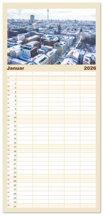 Produktbild: Familienplaner 2026 - Berlin - Reise durch die deutsche Geschichte mit 5 Spalten (Wandkalender, 21 x 45 cm) CALVENDO