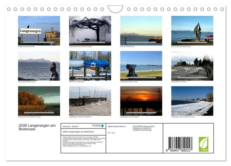 Produktbild: 2026 Langenargen am Bodensee (Wandkalender 2026 DIN A4 quer), CALVENDO Monatskalender