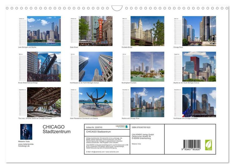 Produktbild: CHICAGO Stadtzentrum (Wandkalender 2026 DIN A3 quer), CALVENDO Monatskalender